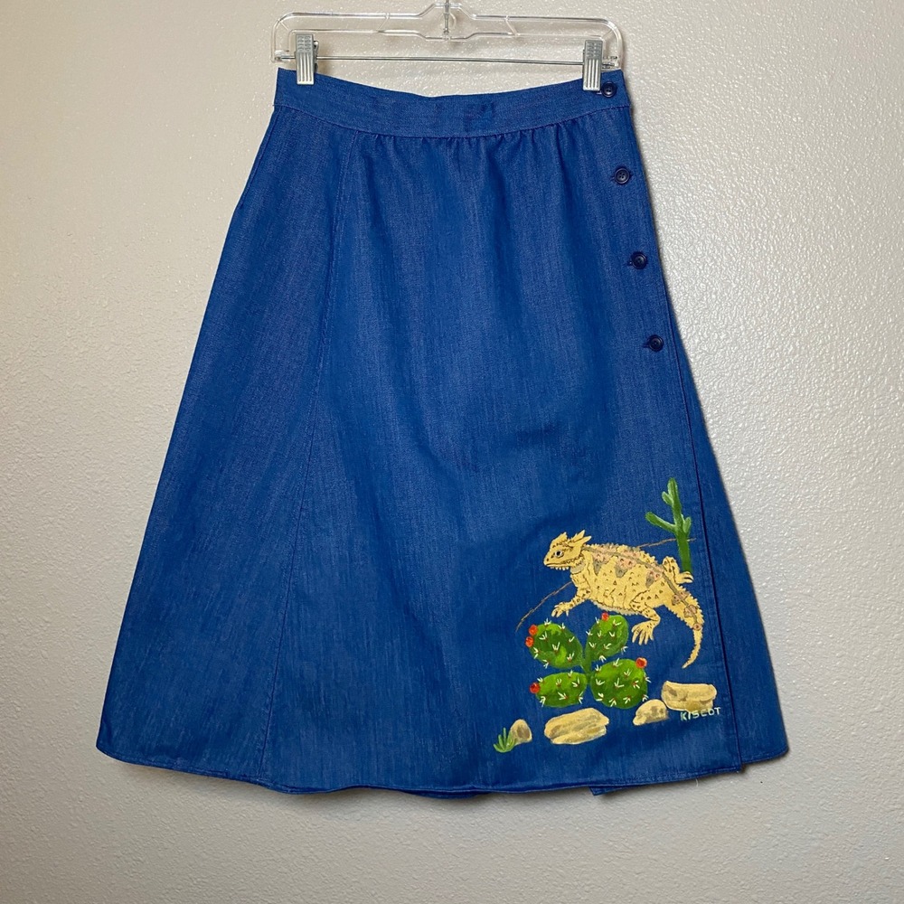 Vintage Handmade Horned Toad Skirt Medium Western Cowgirl Country Rodeo Unique